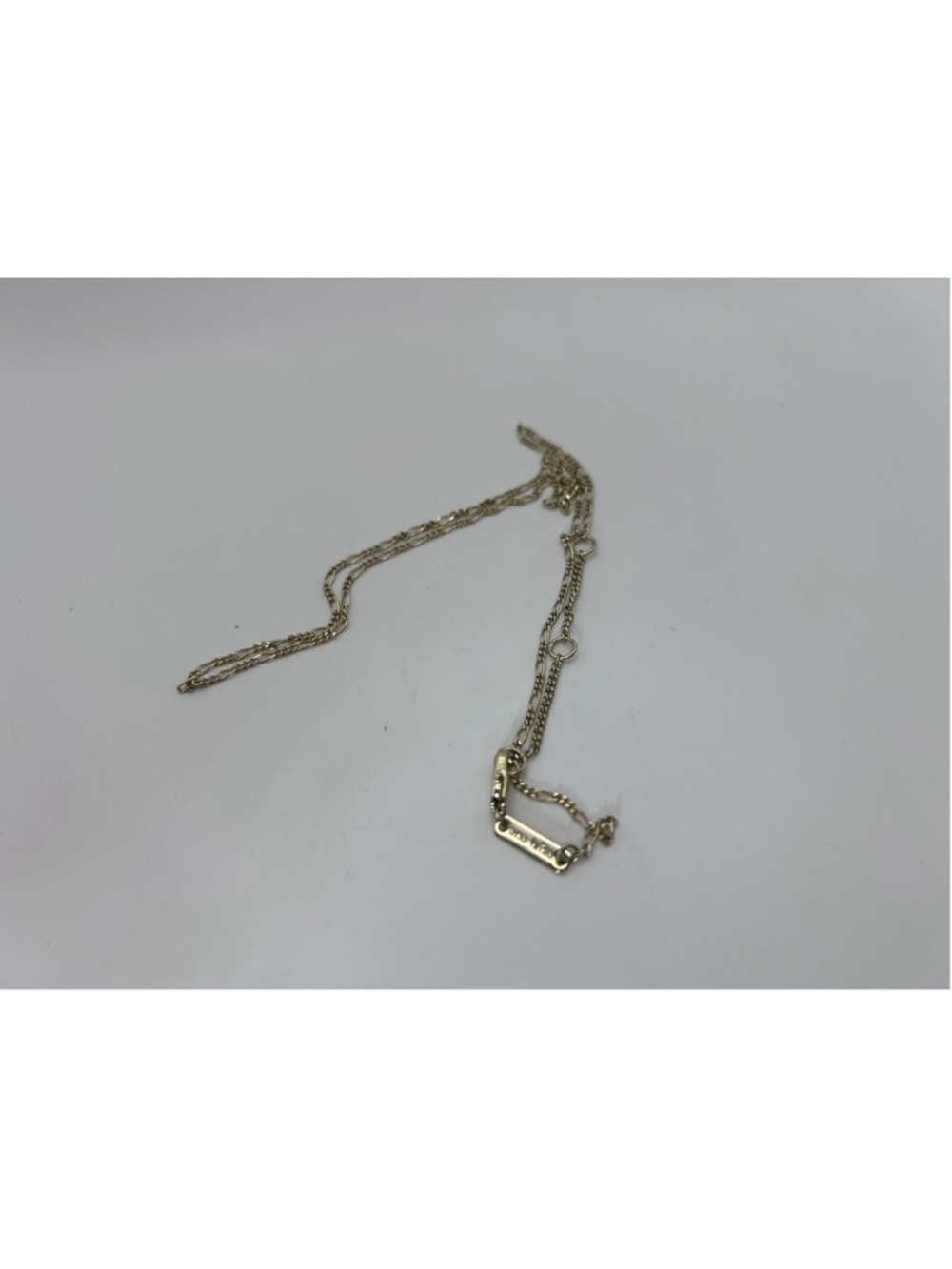 Ana Luisa Necklace Gold Tone Figaro Chain Lobster Clasp Minimalist Layering - Picture 6 of 6